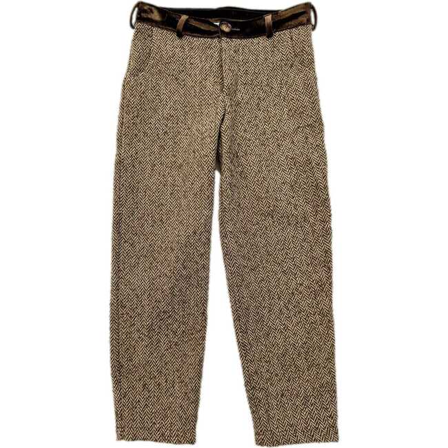 Herringbone Tweed Pants, Brown