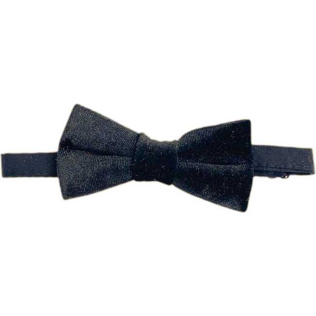 Medium Black Velvet Bow Tie, Black