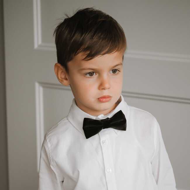 Small Velvet Bow Tie, Black - Bowties & Ties - 2