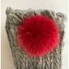 Grey Knee High Socks with Poms, Red - Socks - 2