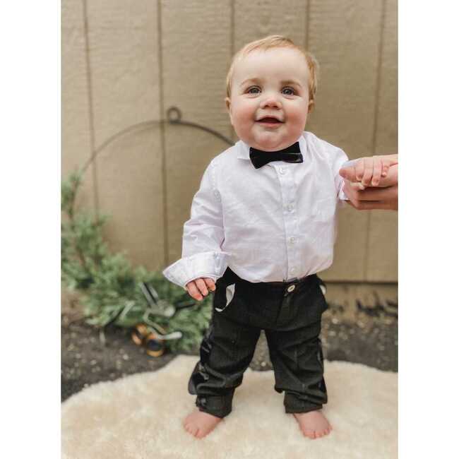 Small Velvet Bow Tie, Black - Bowties & Ties - 3