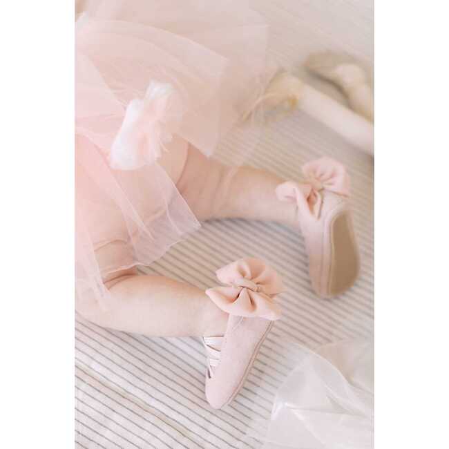 Ballerina Suede Pram Shoes, Pink - Slip Ons - 4