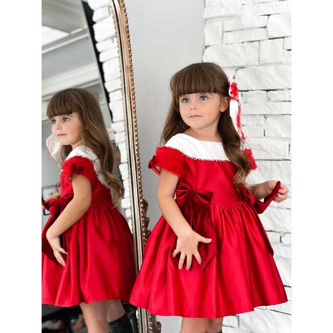 Holly Amad Satin Ceremony Dress, Red - Dresses - 5