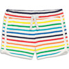 Towel Terry Short In Rainbow Stripe, Ivory Bright Rainbow Stripe - Shorts - 1 - thumbnail