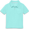 Towel Terry Short Sleeve Polo, Mist - Polo Shirts - 1 - thumbnail