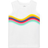 Rainbow Banner Wave Tank, White Rainbow Wave - Tank Tops - 1 - thumbnail