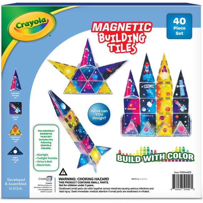 Crayola Cosmic Magnetic Tiles 40 Piece Set - Magnetic Tiles - 5