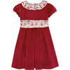 Liberty Print Felicite Velvet Party Dress, Red & Felicite - Dresses - 1 - thumbnail