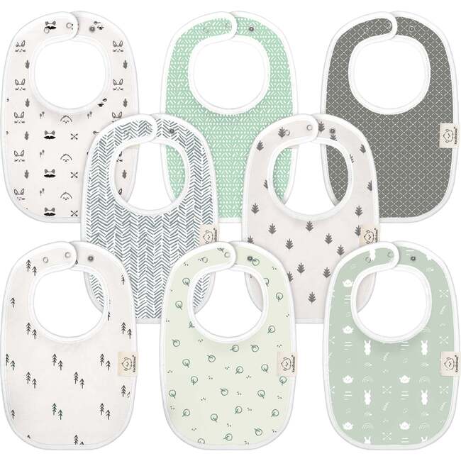 8-Pack Urban Drool Bibs Set for Baby Boys and Girls, Nordic