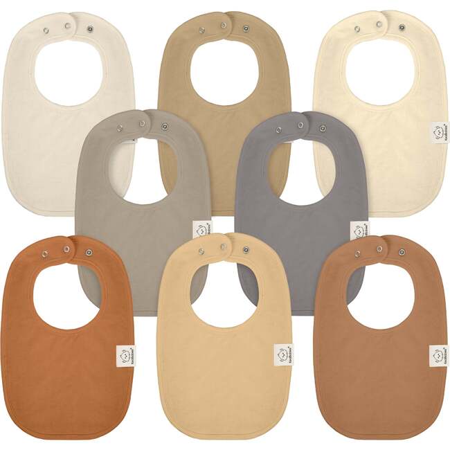 8-Pack Urban Drool Bibs Set for Baby Boys and Girls, Terracotta