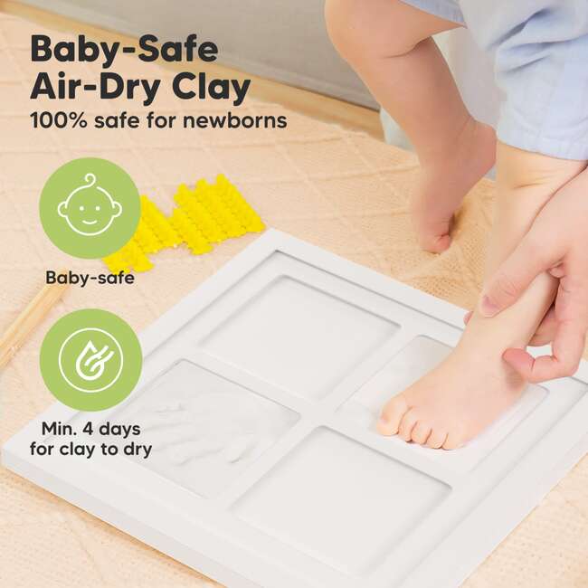 Ever Baby Hand & Footprint Keepsake Frame, Alpine White - Keepsakes & Mementos - 2