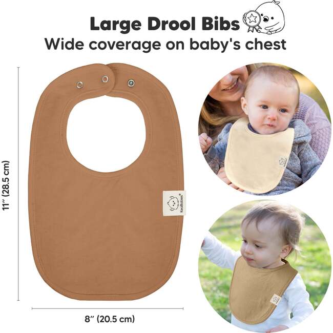 8-Pack Urban Drool Bibs Set for Baby Boys and Girls, Terracotta - Bibs - 2