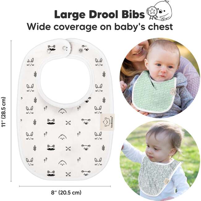 8-Pack Urban Drool Bibs Set for Baby Boys and Girls, Nordic - Bibs - 2