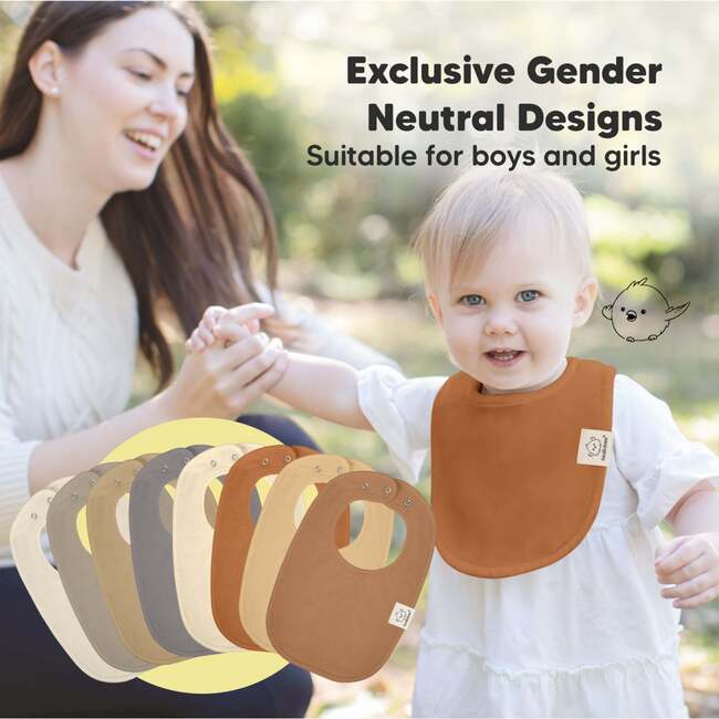 8-Pack Urban Drool Bibs Set for Baby Boys and Girls, Terracotta - Bibs - 6