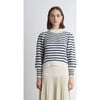 Women's Kate Stripe Sweater, Ivory & Navy Stripe - Sweaters - 2