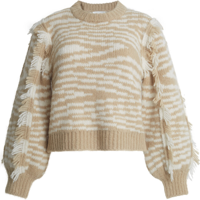 Women's Jemi Sweater, Ivory/Pale Camel Combo