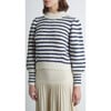 Women's Kate Stripe Sweater, Ivory & Navy Stripe - Sweaters - 5