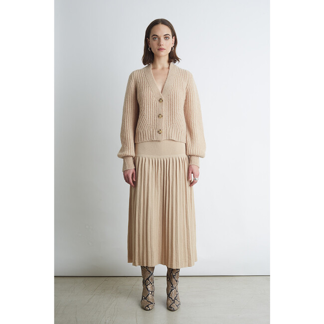 Women's Sara Cardi, Pale Camel - Sweaters - 4