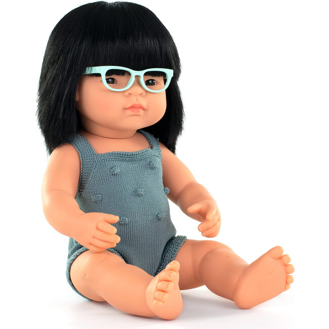 Colourful Edition Collection - Baby Doll Asian Girl with Glasses 15” (lead color rompers)
