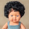 Colourful Edition Collection - Baby Doll Caucasian Curly Black Hair Boy 15'' (grey rompers) - Dolls - 3