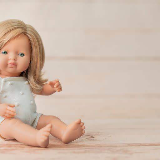 Colourful Edition Collection - Baby Doll Caucasian Dirty Blond Girl 15" (cream rompers) - Dolls - 4