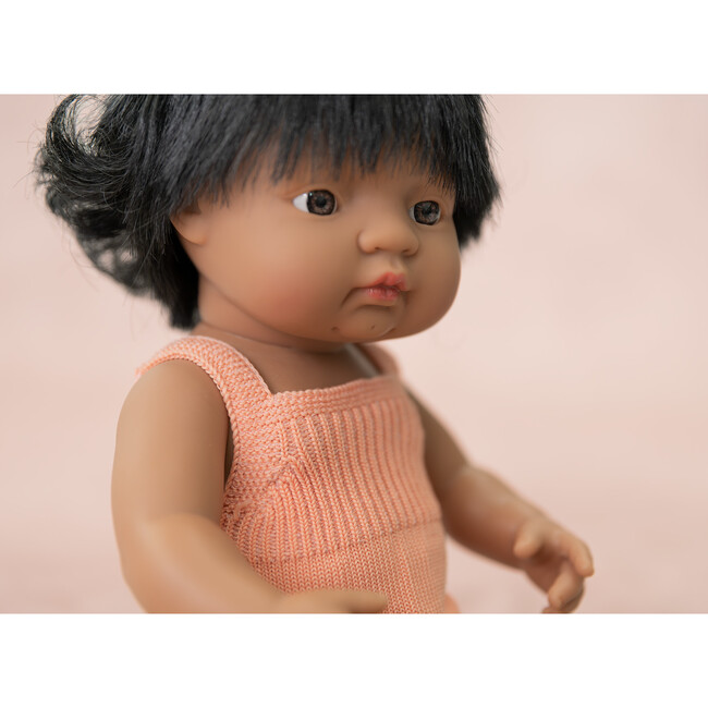 Colourful Edition Collection - Baby Doll Hispanic Girl 15” (salmon rompers) - Dolls - 3