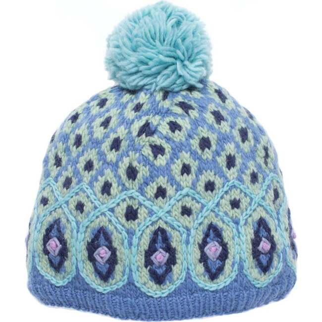 Women's Vintage Chalet Hat, Blue - Hats - 1