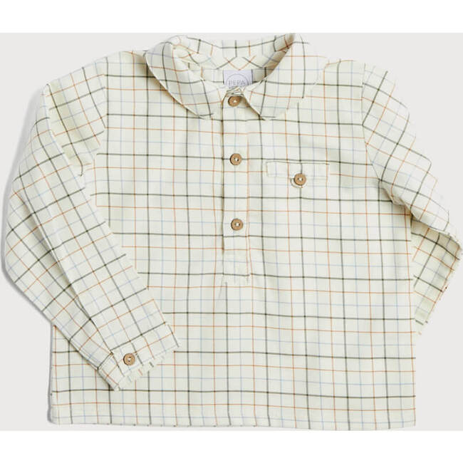 Polo Collar Long Sleeve Shirt, Brown