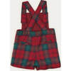 Tartan Short Pocket Front Dungarees, Red - Overalls - 4