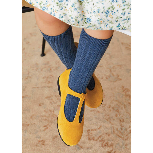 Suede Charlotte Shoes, Mustard - Mary Janes - 2