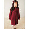 Traditional Double Breasted Coat, Burgundy - Coats - 5