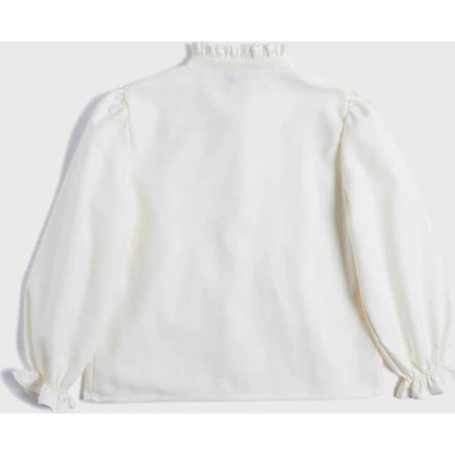 Mao Collar Romantic Blouse, White - Blouses - 4