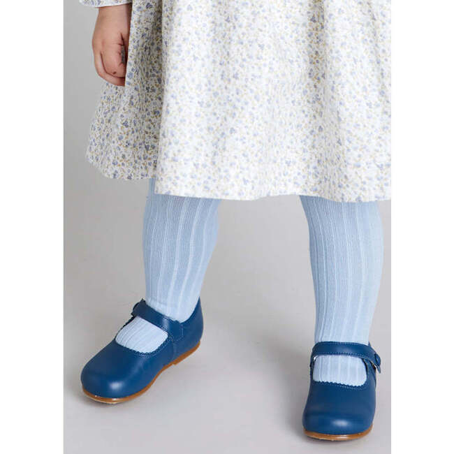 Leather Mary Jane Baby Shoes, French Blue - Mary Janes - 3