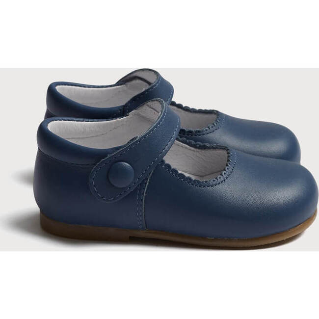 Leather Mary Jane Baby Shoes, French Blue - Mary Janes - 4