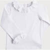 Frill Collar Long Sleeve Top, White - T-Shirts - 1 - thumbnail