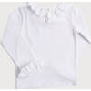 Frill Collar Long Sleeve Top, White - T-Shirts - 2