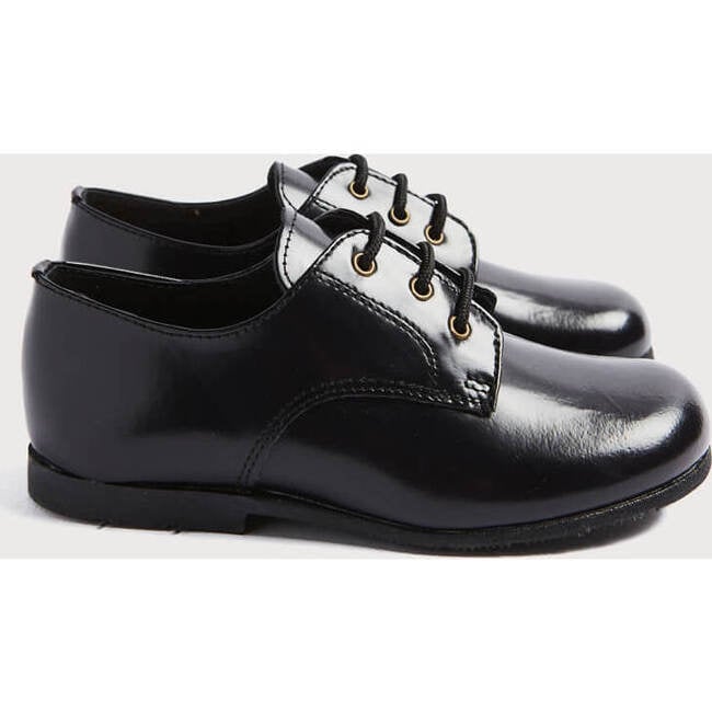 Leather Lace-Up Shoes, Black - Lace-Ups - 4