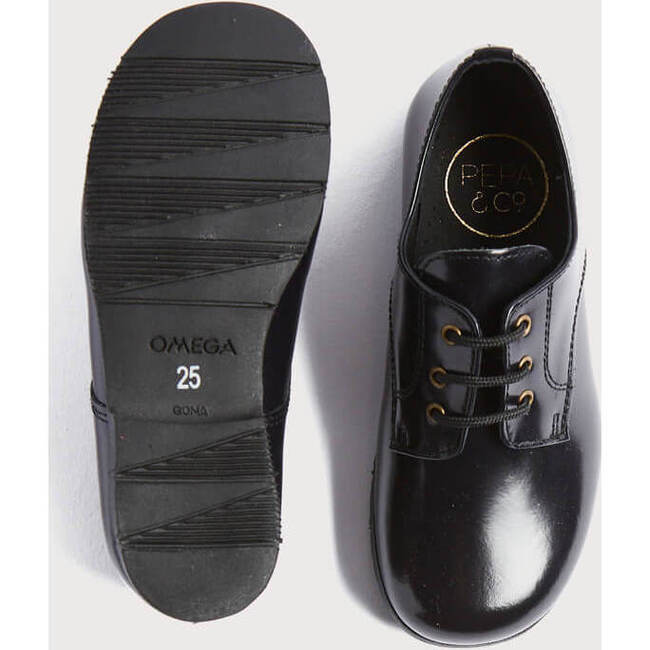 Leather Lace-Up Shoes, Black - Lace-Ups - 5