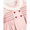 Double Breasted Hand-Smocked Collar Dress, Rose Pink - Dresses - 3