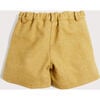 Herringbone Leather Button Shorts, Mustard - Shorts - 4