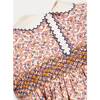 Floral Hand-Smocked Long Sleeve Collar Dress, Tan - Dresses - 3