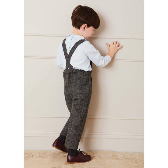 Herringbone Braced Trousers, Grey - Pants - 3