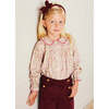 Floral Frill Collar Long Sleeve Blouse, Pink - Blouses - 4