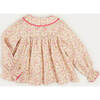 Floral Frill Collar Long Sleeve Blouse, Pink - Blouses - 5