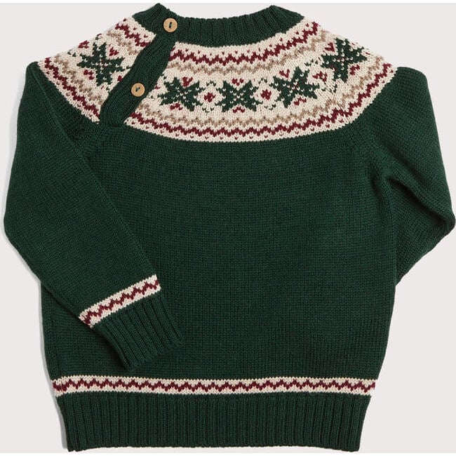 Classic Fair Isle Merino Wool Jumper, Green - Sweaters - 6