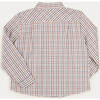 Checked Polo Collar Long Sleeve Shirt, Beige - Shirts - 4