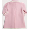 Austrian Double Breasted Contrast Trim Baby Coat, Baby Pink & White - Coats - 3