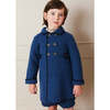 Austrian Double Breasted Trim Coat, Blue & Navy - Coats - 2