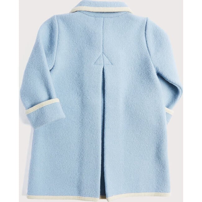 Austrian Double Breasted Wool Baby Coat, Blue - Coats - 4