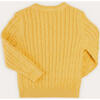 Cable Detail Crew Neck Jumper, Mustard Yellow - Sweaters - 4